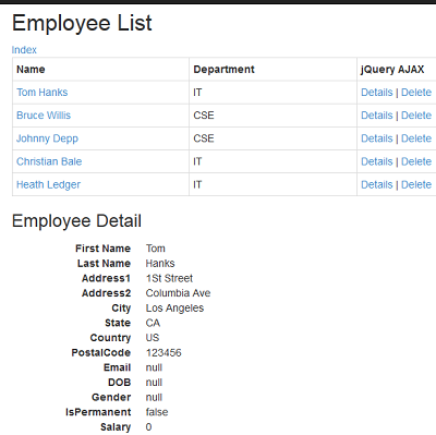 Using jQuery Ajax Methods to Get JSON Result from Asp.Net MVC