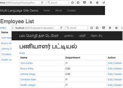 Multiple Language Text In Asp.NET MVC View