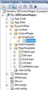 Creating Custom Pages in ASP.Net Dynamic Data Website