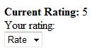 Ajax Rating control using DropDownList control in ASP.Net