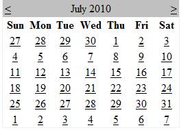 Calendar Control in ASP.Net