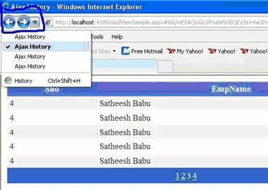 Enabling Back button using Ajax History in ASP.Net AJAX